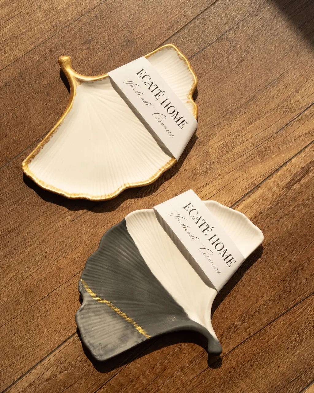 Tavă decorativă Ginkgo din praf ceramic — miniatură 2