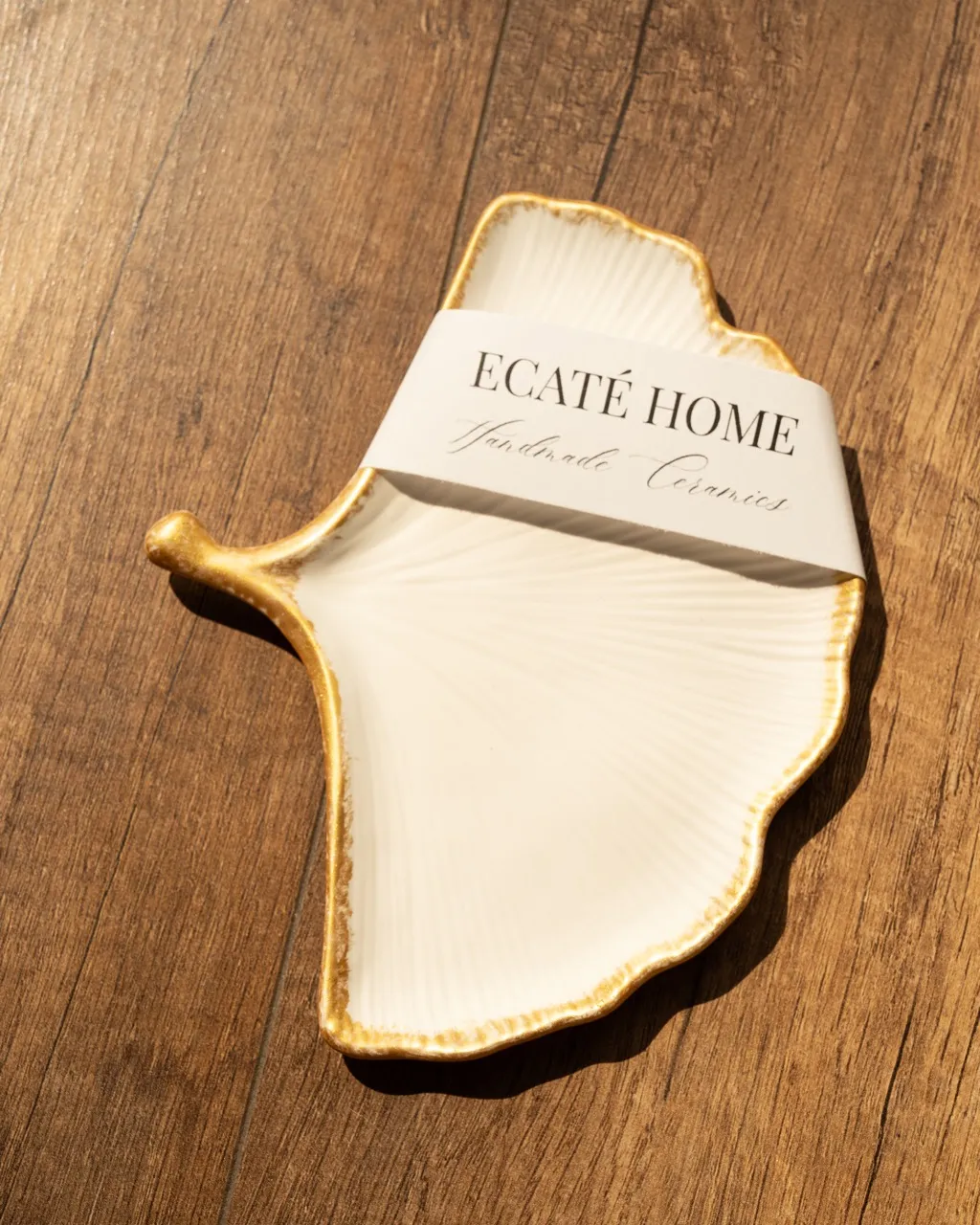 Tavă decorativă Ginkgo din praf ceramic — miniatură 3