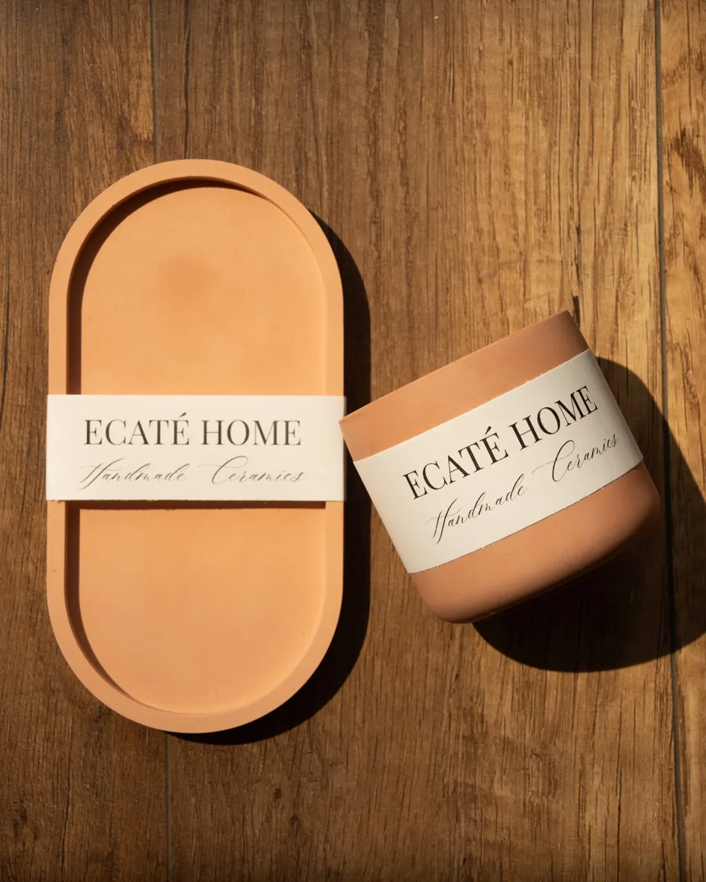 Set decorativ tăviță și borcan din praf ceramic — miniatură 3