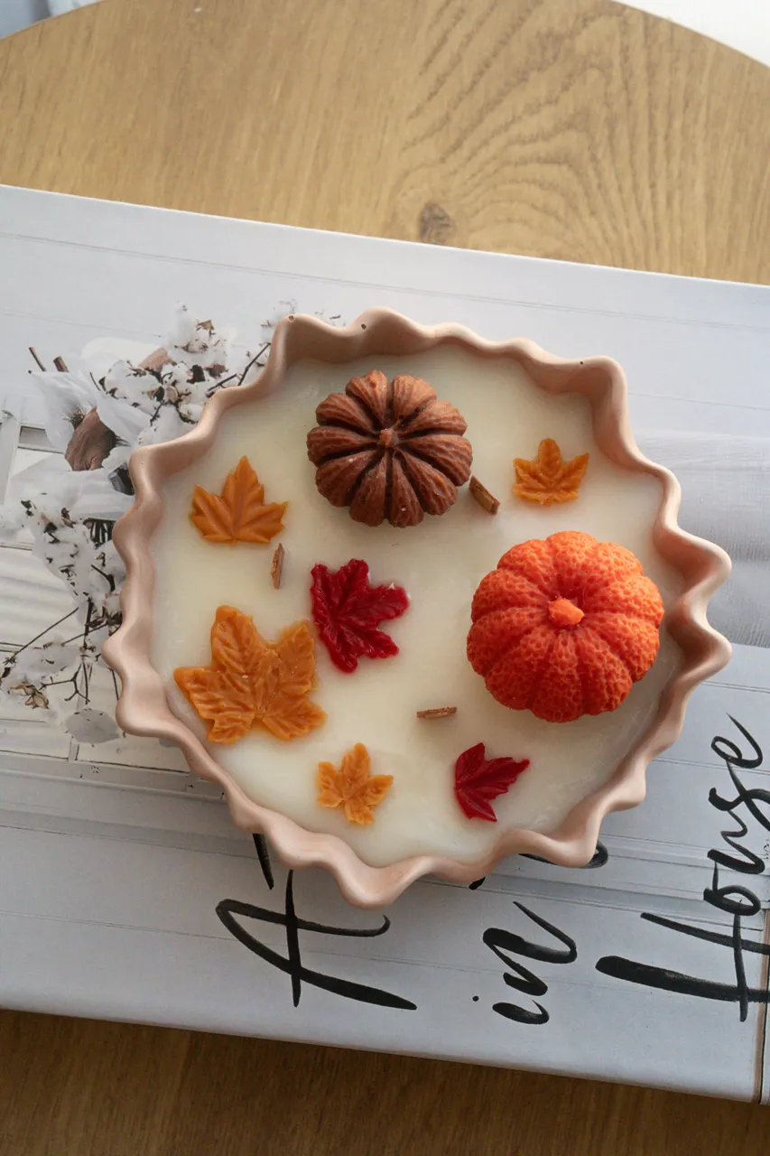 Lumânare de toamnă, bol ceramic, PUMPKIN PIE — miniatură 2