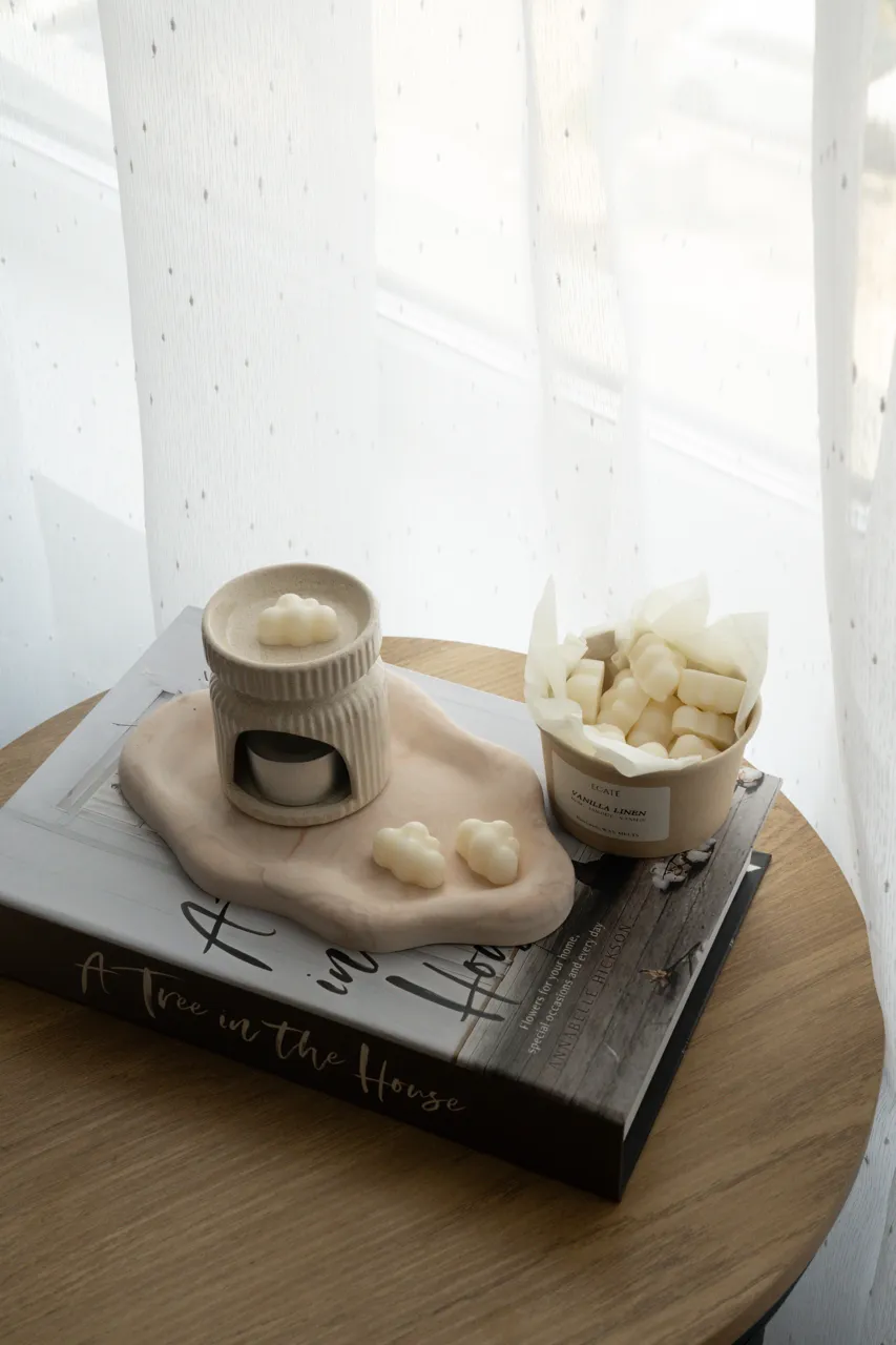 Set tăviță ceramică creată manual, difuzor și borcănaș Wax Melts-uri parfumate — miniatură 4